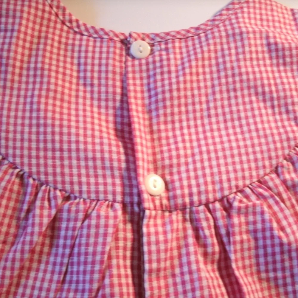 Lolly Wolly Doodle Girls Bishop Top Pink Gingham Short Sleeves Flowy 8 New